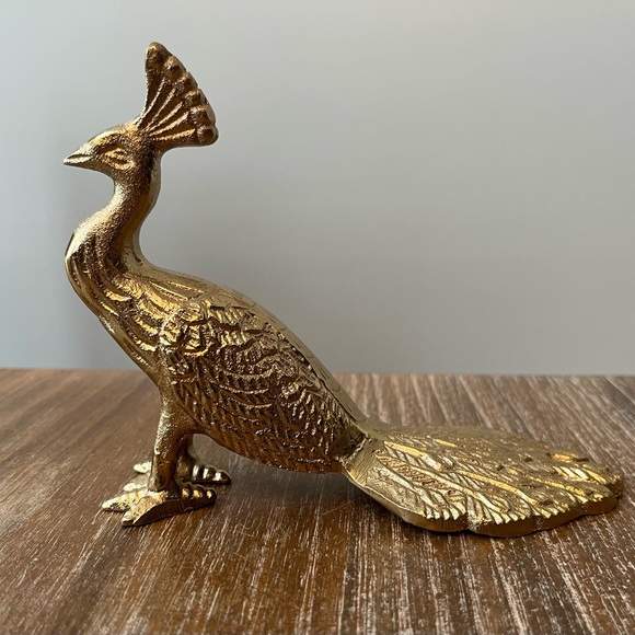 Accents Nwot Metal Golden Peacock Figurine Poshmark